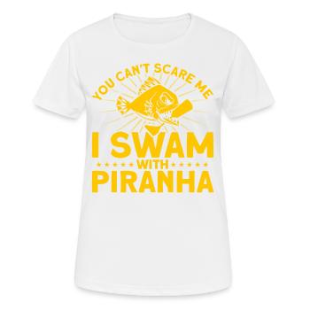 Ich schwamm mit Piranhas Amputierte Geschenk - Frauen T-Shirt atmungsaktiv - Weiß - Vorne - AI Model Female 172 dark (172cm)