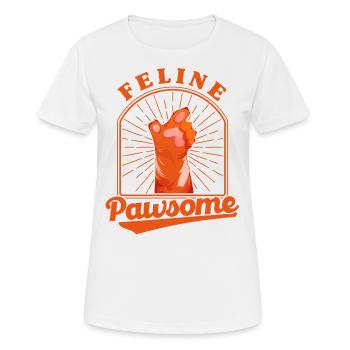 Katzen Sprüche Katze Katzen Liebhaber Geschenk - Frauen T-Shirt atmungsaktiv - Weiß - Vorne - AI Model Female 172 dark (172cm)