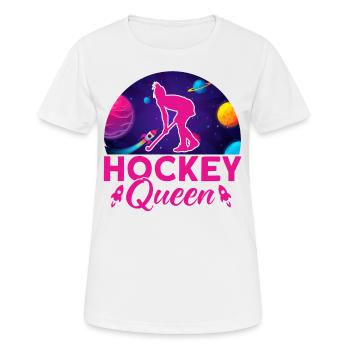 Hockey Queen Field Hockey Gift - Women's Breathable T-Shirt - white - Front - AI Model Female 172 dark (172cm)