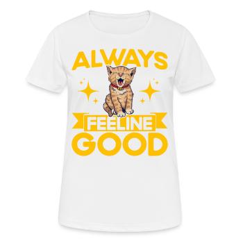 Katzen Sprüche Katze Katzen Liebhaber Geschenk - Frauen T-Shirt atmungsaktiv - Weiß - Vorne - AI Model Female 172 dark (172cm)