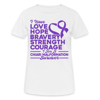 Chiari Malformation Awareness Chiari Malformatio - T-shirt respirant Femme - blanc - Devant - AI Model Female 172 dark (172cm)