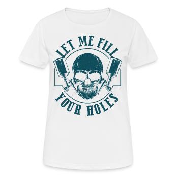 Let me fill your holes Car painting - Women's Breathable T-Shirt - white - Front - AI Model Female 172 dark (172cm)