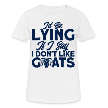 Je mentirais si je disais que je n’aime pas les chèvres - T-shirt respirant Femme - blanc - Devant - AI Model Female 172 dark (172cm)