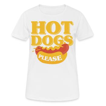 Hot Dogs bitte Hot Dog Geschenk - Frauen T-Shirt atmungsaktiv - Weiß - Vorne - AI Model Female 172 dark (172cm)