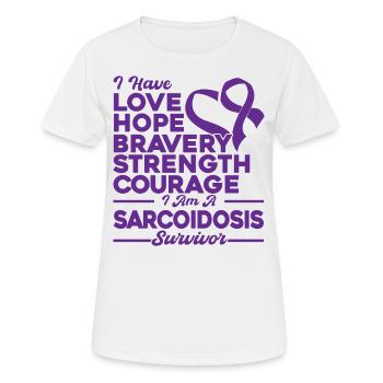 Sarkoidose Bewusstsein Sarkoidose Überlebender Lil - Frauen T-Shirt atmungsaktiv - Weiß - Vorne - AI Model Female 172 dark (172cm)
