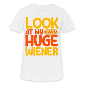 They made my huge sausage to Hot Dog - Women's Breathable T-Shirt - white - Front - AI Model Female 172 dark (172cm)