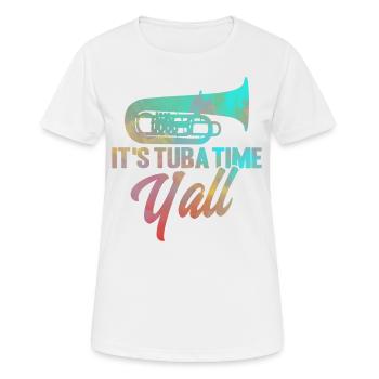 Tuba C’est l’heure du tuba, son cadeau tout - T-shirt respirant Femme - blanc - Devant - AI Model Female 172 dark (172cm)