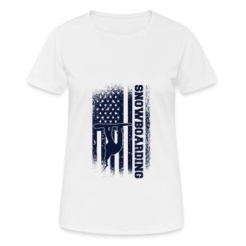 Snowboard Snowboard Snowboard Vacances Snowboarder - T-shirt respirant Femme - blanc - Devant - AI Model Female 172 dark (172cm)
