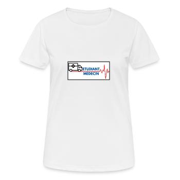 etudiant médecin - T-shirt respirant Femme - blanc - Devant - AI Model Female 172 dark (172cm)