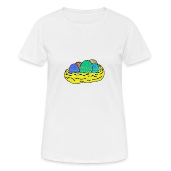Oeufs de Pâques - T-shirt respirant Femme - blanc - Devant - AI Model Female 172 dark (172cm)