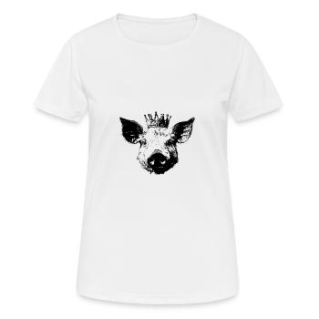 Pig Sow Crown - Women's Breathable T-Shirt - white - Front - AI Model Female 172 dark (172cm)