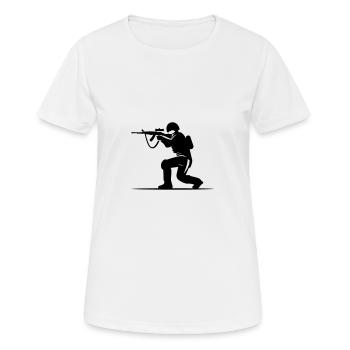 Icône du soldat - T-shirt respirant Femme - blanc - Devant - AI Model Female 172 dark (172cm)