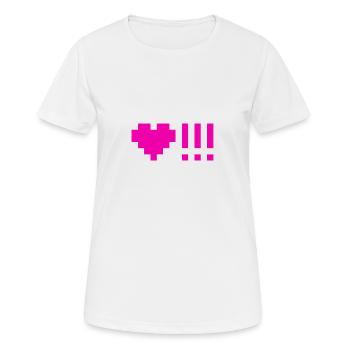 Herzen mit drei Ausrufezeichen - Frauen T-Shirt atmungsaktiv - Weiß - Vorne - AI Model Female 172 dark (172cm)