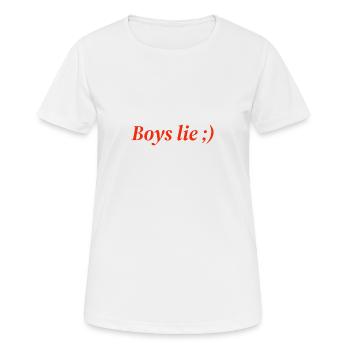 Boys lie - Women's Breathable T-Shirt - white - Front - AI Model Female 172 dark (172cm)