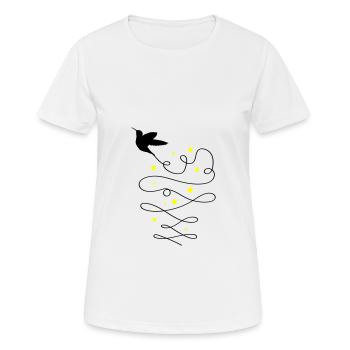 Kolibri Travel - Frauen T-Shirt atmungsaktiv - Weiß - Vorne - AI Model Female 172 dark (172cm)