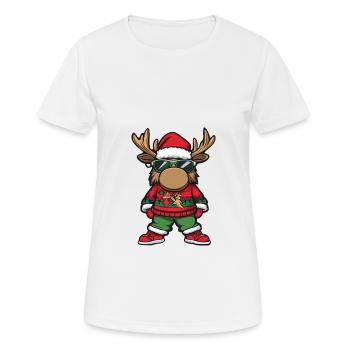 Orignal Noël Moche Noël - T-shirt respirant Femme - blanc - Devant - AI Model Female 172 dark (172cm)