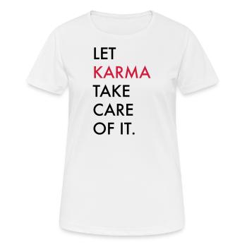Karma - Frauen T-Shirt atmungsaktiv - Weiß - Vorne - AI Model Female 172 dark (172cm)