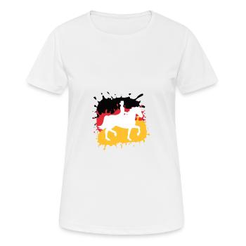 équitation,équitation,course,équitation,Allemagne - T-shirt respirant Femme - blanc - Devant - AI Model Female 172 dark (172cm)