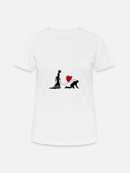 Wedding Newlyweds Heart Funny - Women's Breathable T-Shirt - white