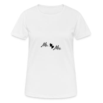 Mr. & Mrs. - Frauen T-Shirt atmungsaktiv - Weiß - Vorne - AI Model Female 172 dark (172cm)