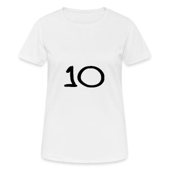10. 10 YEARS. 10th ANNIVERSARY. 10 YEAR ANNIVERSARY. - Women's Breathable T-Shirt - white - Front - AI Model Female 172 dark (172cm)