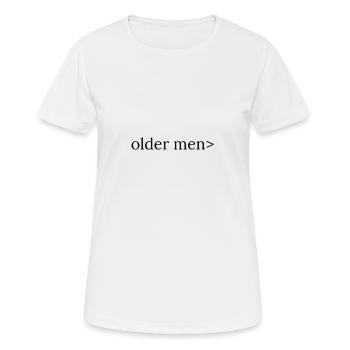 older men> - Women's Breathable T-Shirt - white - Front - AI Model Female 172 dark (172cm)