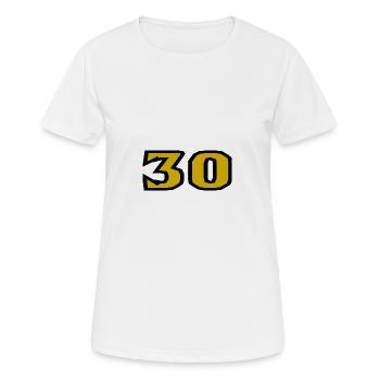 30. 30 ANS. 30e ANNIVERSAIRE. ANNIVERSAIRE 30 ANS. - T-shirt respirant Femme - blanc - Devant - AI Model Female 172 dark (172cm)