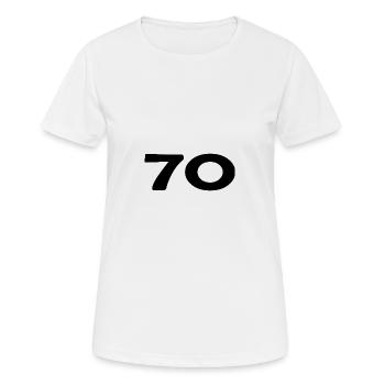 70. 70 ANS. 70e ANNIVERSAIRE. ANNIVERSAIRE 70 ANS. - T-shirt respirant Femme - blanc - Devant - AI Model Female 172 dark (172cm)