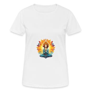 Sicherer Ort Meditation - Frauen T-Shirt atmungsaktiv - Weiß - Vorne - AI Model Female 172 dark (172cm)