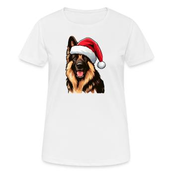 German Shepherd The Santa Claus - Women's Breathable T-Shirt - white - Front - AI Model Female 172 dark (172cm)