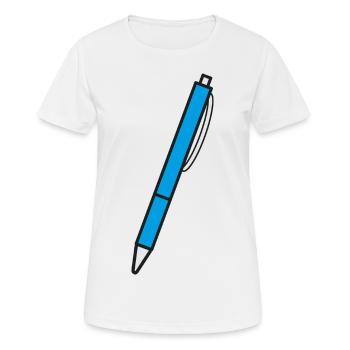 Kugelschreiber Stift Schreiben - Frauen T-Shirt atmungsaktiv - Weiß - Vorne - AI Model Female 172 dark (172cm)