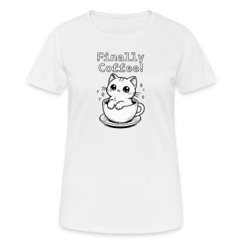 Enfin le café ! - T-shirt respirant Femme - blanc - Devant - AI Model Female 172 dark (172cm)