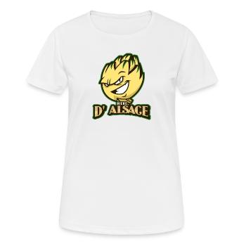 Alsace Bière - T-shirt respirant Femme - blanc - Devant - AI Model Female 172 dark (172cm)