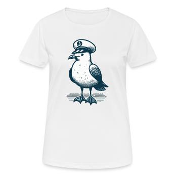 SEAGULL CAPITAINE CASQUETTE SEA WAVES ANCRE BLEU MARITIME - T-shirt respirant Femme - blanc - Devant - AI Model Female 172 dark (172cm)
