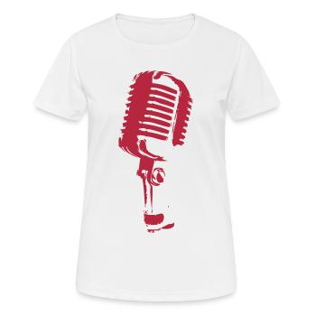 Mikrofon - Frauen T-Shirt atmungsaktiv - Weiß - Vorne - AI Model Female 172 dark (172cm)