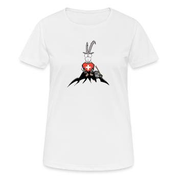Schweizer Steinbock mit Herz - Frauen T-Shirt atmungsaktiv - Weiß - Vorne - AI Model Female 172 dark (172cm)