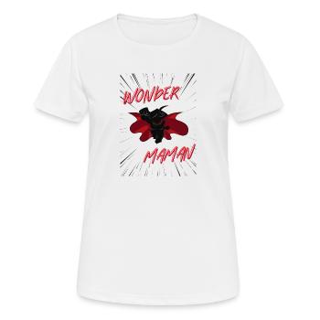 wonder man fly - T-shirt respirant Femme - blanc - Devant - AI Model Female 172 dark (172cm)