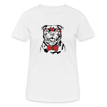 STAFFORDSHIRE BULL TERRIER Lunettes Chiens Wilsigns - T-shirt respirant Femme - blanc - Devant - AI Model Female 172 dark (172cm)