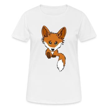 Fox - Peeps out of the bag - Women's Breathable T-Shirt - white - Front - AI Model Female 172 dark (172cm)