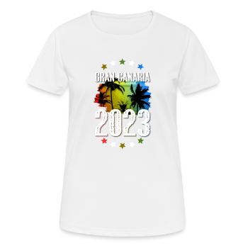 Grande Canarie 2023 (Garantie du prix le plus bas) - T-shirt respirant Femme - blanc - Devant - AI Model Female 172 dark (172cm)