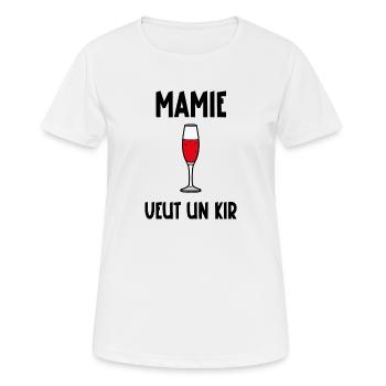 mamie veut un kir - T-shirt respirant Femme - blanc - Devant - AI Model Female 172 dark (172cm)