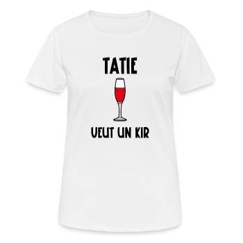 tatie veut un kir - T-shirt respirant Femme - blanc - Devant - AI Model Female 172 dark (172cm)