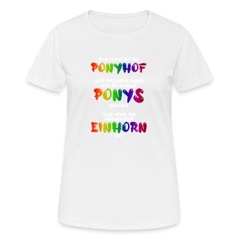 Das Leben ist ein Ponyhof - Frauen T-Shirt atmungsaktiv - Weiß - Vorne - AI Model Female 172 dark (172cm)