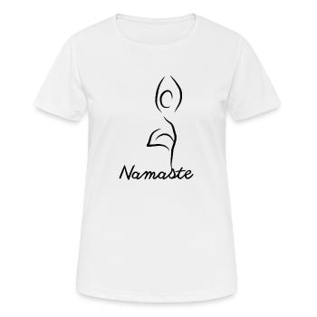 Yoga is my Therapy - Frauen T-Shirt atmungsaktiv - Weiß - Vorne - AI Model Female 172 dark (172cm)