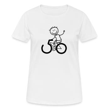 Radfahrer feiert den 50er - Frauen T-Shirt atmungsaktiv - Weiß - Vorne - AI Model Female 172 dark (172cm)