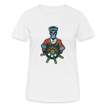 Toter Seemann mit Steuerrad - Frauen T-Shirt atmungsaktiv - Weiß - Vorne - AI Model Female 172 dark (172cm)