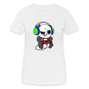 Panda Gambles, Panda Je joue - T-shirt respirant Femme - blanc - Devant - AI Model Female 172 dark (172cm)