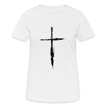 Kreuz - Frauen T-Shirt atmungsaktiv - Weiß - Vorne - AI Model Female 172 dark (172cm)