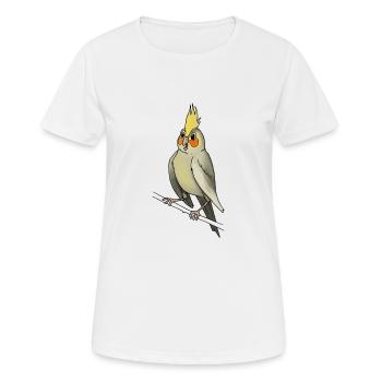 Cockatiel oiseau cage oiseaux canaries - T-shirt respirant Femme - blanc - Devant - AI Model Female 172 dark (172cm)