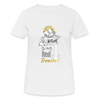 nature's treasure - T-shirt respirant Femme - blanc - Devant - AI Model Female 172 dark (172cm)